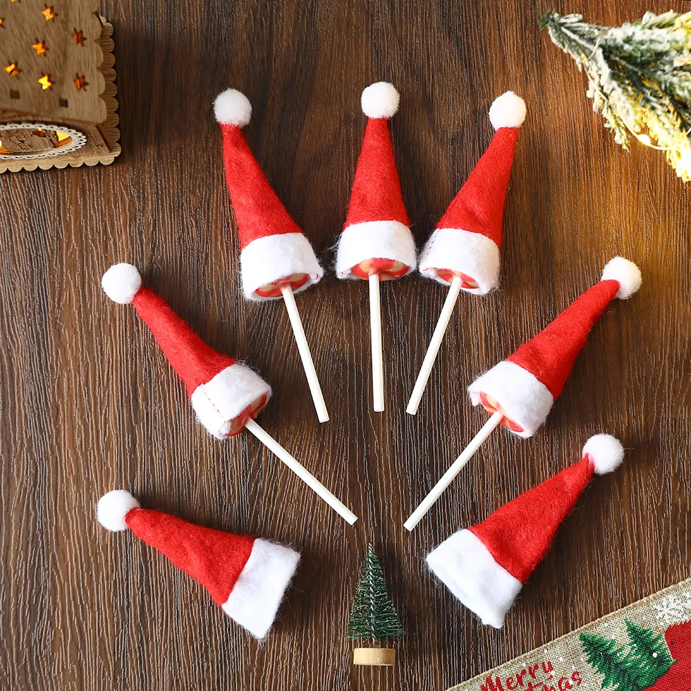 Mini Christmas Hat Tableware Holder Bag Knife Fork Set Pocket Cover Wine Bottle Xmas Hat for Merry Christmas Decoration FY3969 ls1017