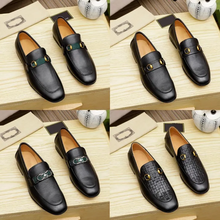 Top Designers Shoes Mens Fashion Loafers Genuine Leather Men Business Office Work Formal Dress Shoes Brand Designer Party Wedding Flat Shoes Size 38-46