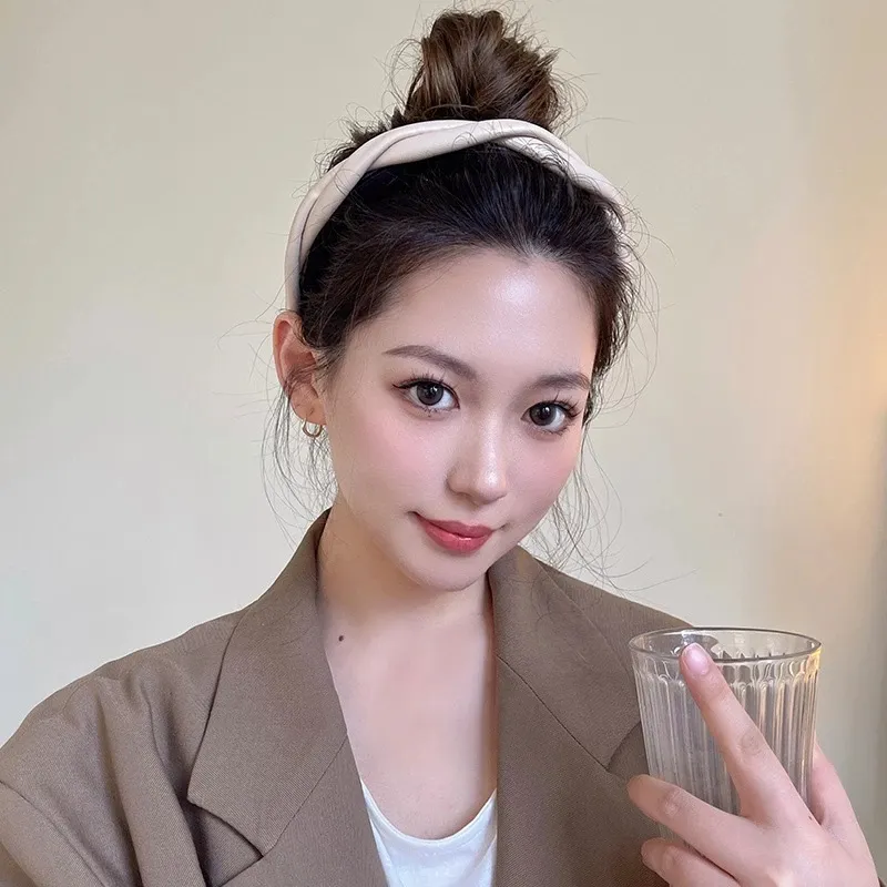 Корейская женщина элегантная кросс-поворот волосяной полосы для волос с полосой зубной полосы зубной повязки для волос аксессуары для волос