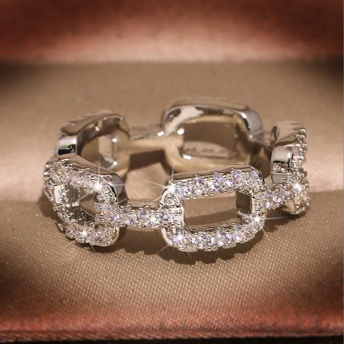 Bagues de créateur de marque de mode chaude pour les femmes bijoux en cristal brillant avec pierre de diamant CZ