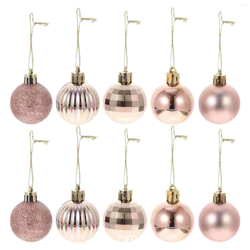 Party Decoration Christmas Decorball Tree Festival Hanging Ornaments Shatterproof Gold Decorations Supply Baubles Small Set Rose