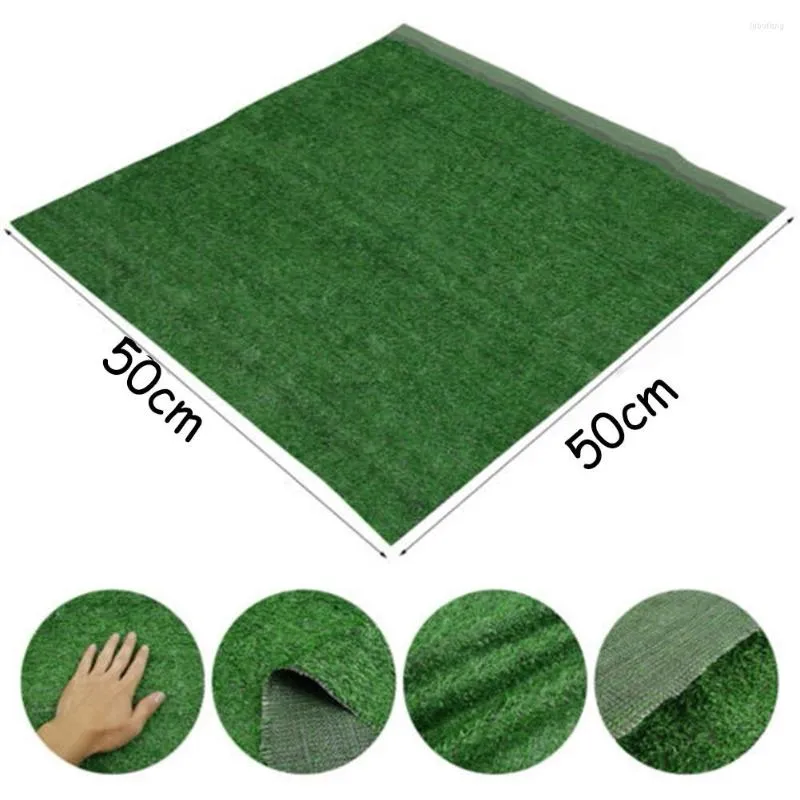 Decorative Flowers Artificial Grass Carpet Green Fake Synthetic Garden Landscape Lawn Mat Turf