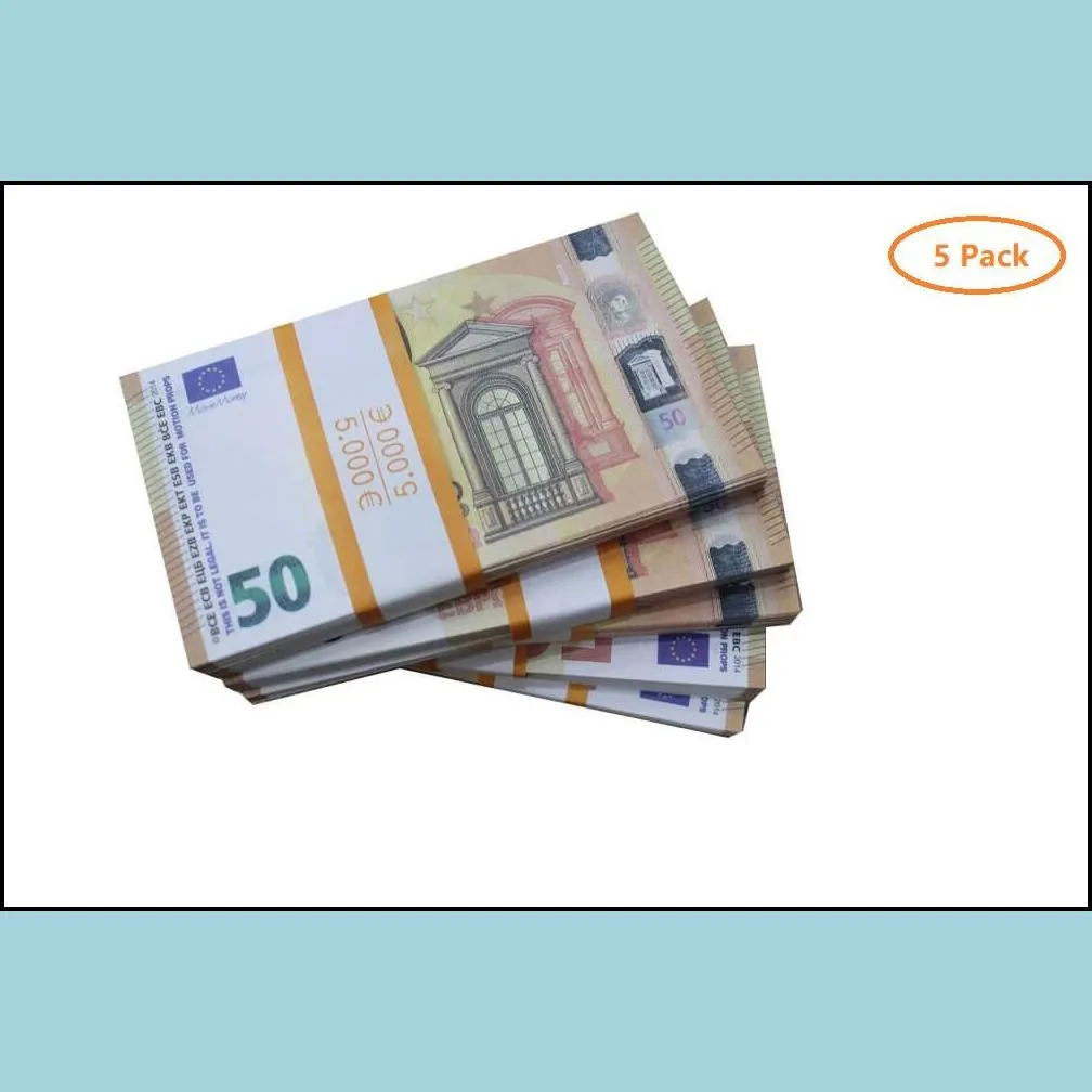 Partyspiele Basteln Neue Falschgeldbanknote 10 20 50 100 200 US-Dollar Euro Realistische Spielzeugbar-Requisiten Kopierwährung Film Faux-Bille Ot10FQ6I9