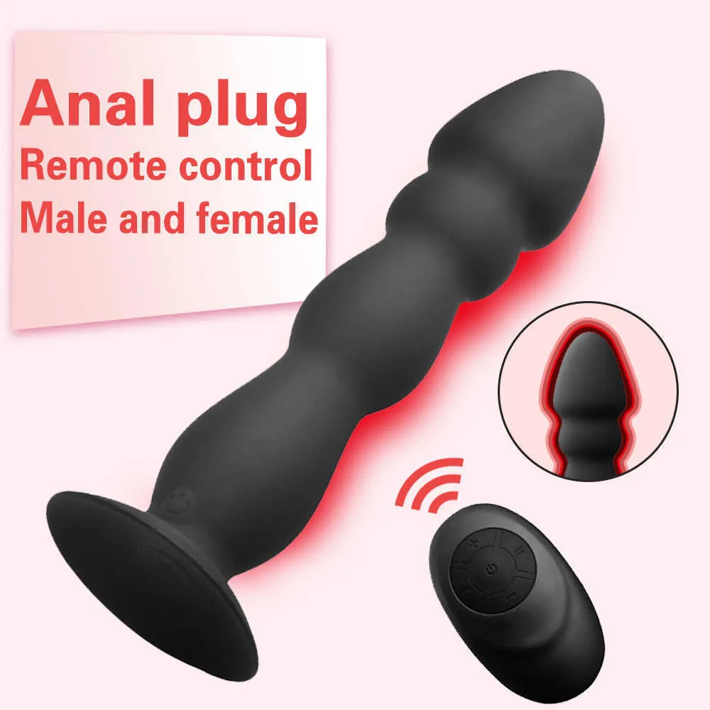 미용 품목 Draadloze Aftandediening Anale 플러그 비드 Dildo Vibrator Zuignap 엉덩이 플러그 Mannelijke Prostaat Massager 진동기 섹시한 장난감 섹시한 장난감