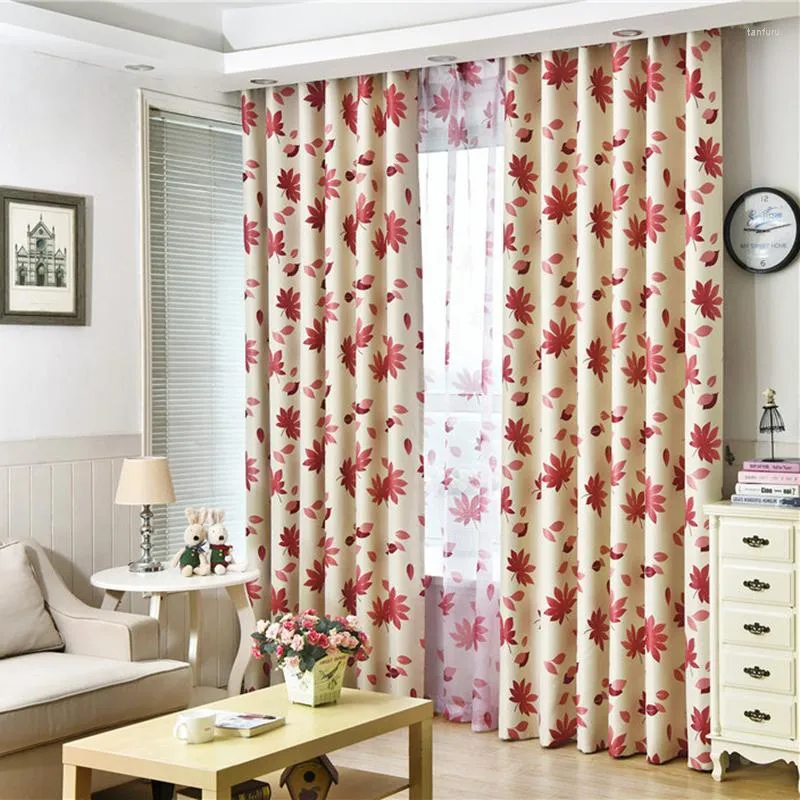 Cortinas de cortina cortinas rústicas para quarto quarto vermelho rural puro drapes windows tratamento
