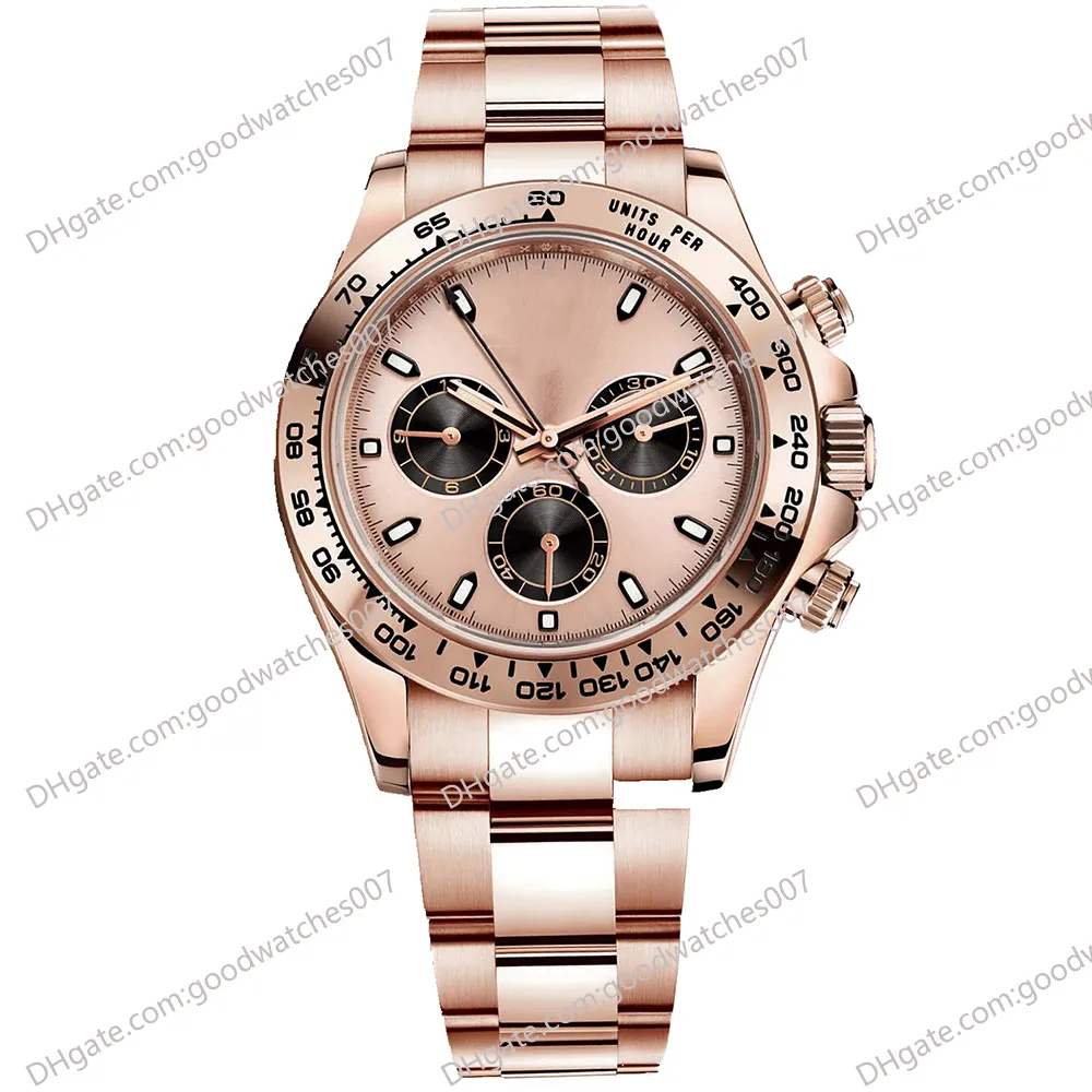 10 Style zegarki męskie 116505 40 mm czekoladowe tarcze 18K Rose Gold Natural Guma Pasek No Chronograph 2813 Sports Automatyczne MEC2631