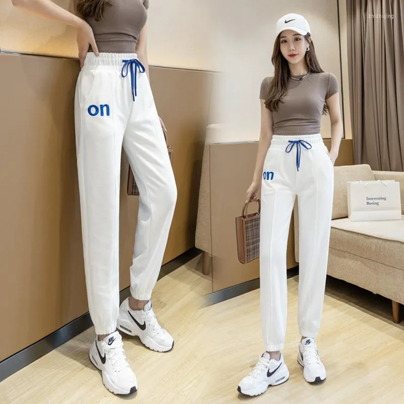 Damenhose, hohe Taille, weiße Jogginghose für Frauen, koreanische  Modetrends, Jogger-Kleidung, Mädchen, Baggy, Harajuku, Streetwear,  Leggings, Harem