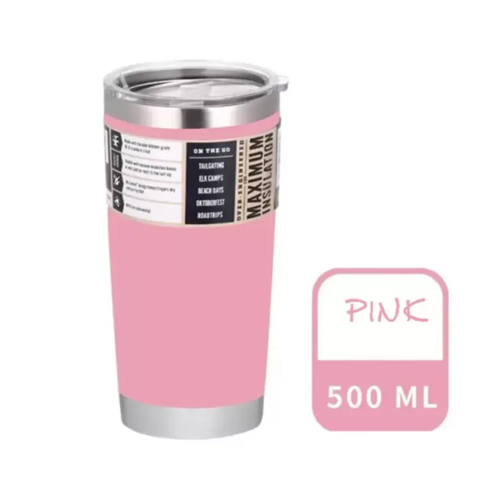 20 oz Tumbler Voyage Voiture Tasse Double Paroi Froide ou Chaude Bière Tasse À Café Flacons À Vide Isolé En Acier Inoxydable Thermos Bouteille D'eau wly935