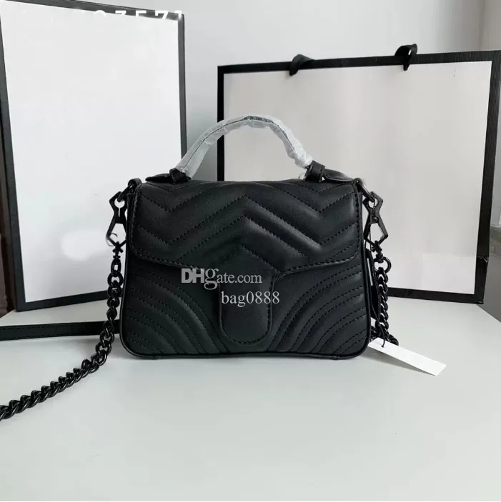 حقائب الكتف الأصلية العلامة التجارية الفاخرة في سلسلة Women's Chain Hanbag Fashion Leather Leather Beach Ladies Lidies Flap Letter Bag Bag Free Shippi