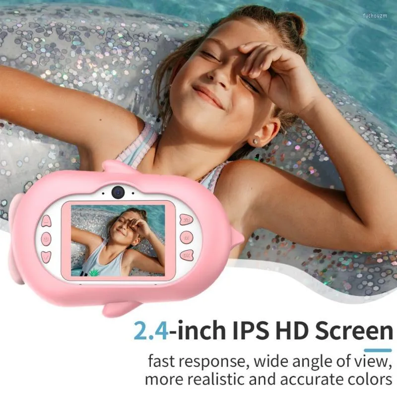 Digital Cameras Penguin Children Camera Kids Waterproof 4K Video Camcorder 2.4inch Screen Christmas Gifts IP68