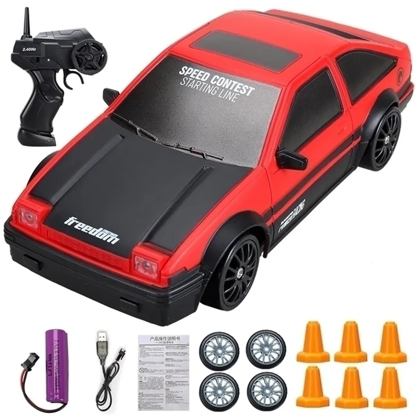 ElectricRC voiture 24G dérive Rc 4WD jouet télécommande GTR modèle AE86 véhicule course pour enfants cadeaux de noël 220830