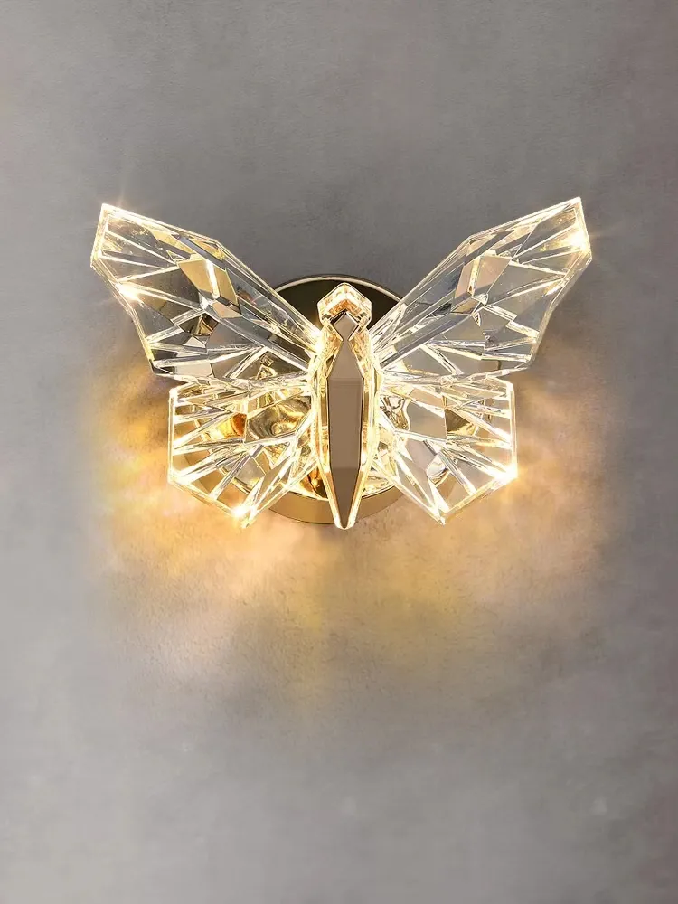 جديد LED Butterfly شخصية إبداعية الجدار مصباح Nordic الفن الداخلي غرفة المعيش