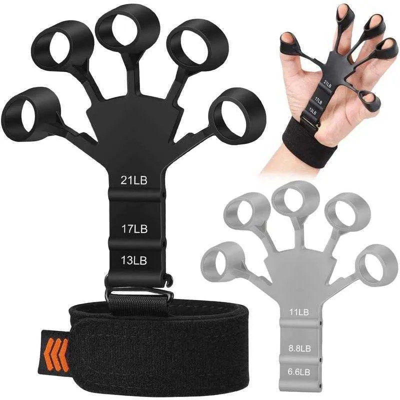 New Hand Gripper Silicone Finger Expander Grip Wrist Strength Trainer Exerciser Resistance Bands Fitness337o