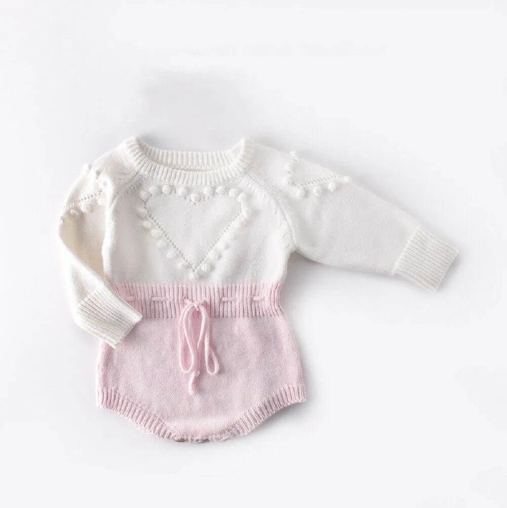 Mamelucos 0-24M Otoño Invierno Infant Kid Baby Girl Ropa de punto Mameluco Mono Trajes 221018