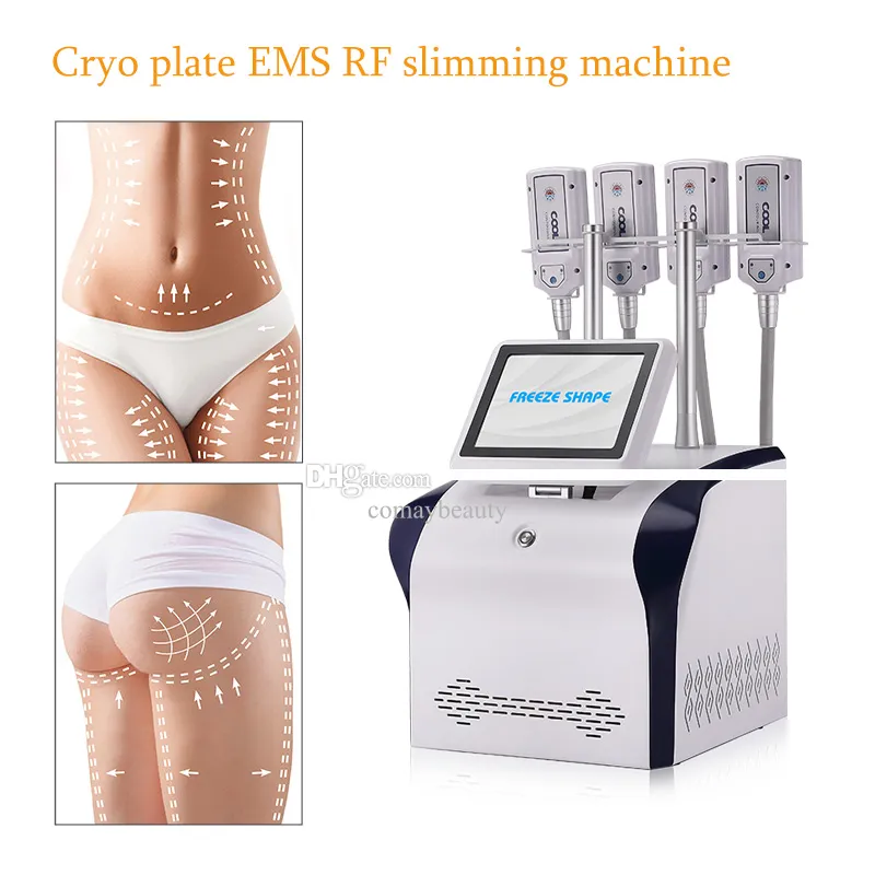 Cryoskin Fat Freezing Cryolipolysis Machine 4 Cryo 플레이트 패드 2 in 1 EMS RF 신체 형성 완고한 지방 제거 장비