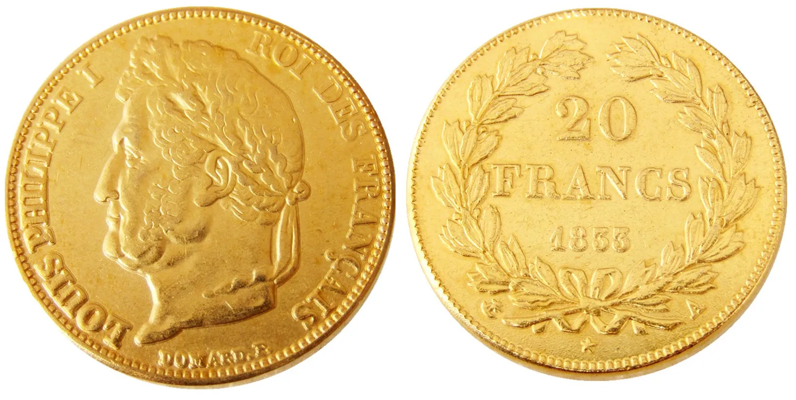 فرنسا 20 فرنسا 1833A/B الذهب مطلي نسخة زخرفية المعادن المعادن يموت أسعار مصنع التصنيع
