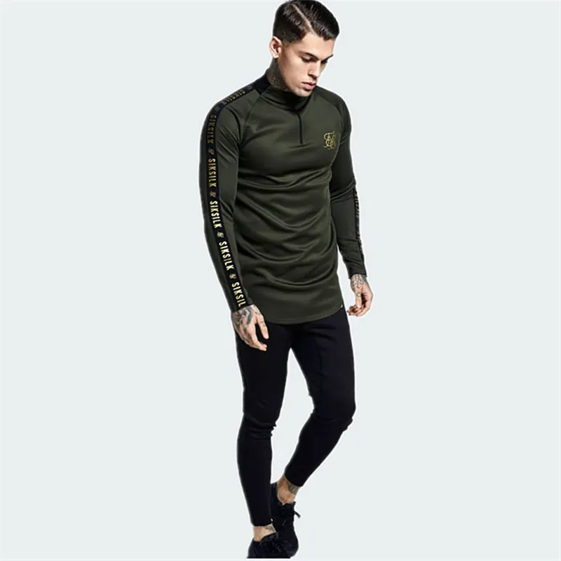 Sik Silk Spain Shirts Men Siksilk Long Sleeve T Shirt Men Men Autumn Sweatshirts Hip Hop Streetwear Sik Tshirt Silk Sweatshirt MX2694