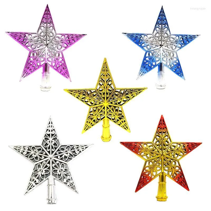 Christmas Decorations Star Tree Topper PVC For Table Decor Colorful Craft Xmas DIY Accessories Gifts