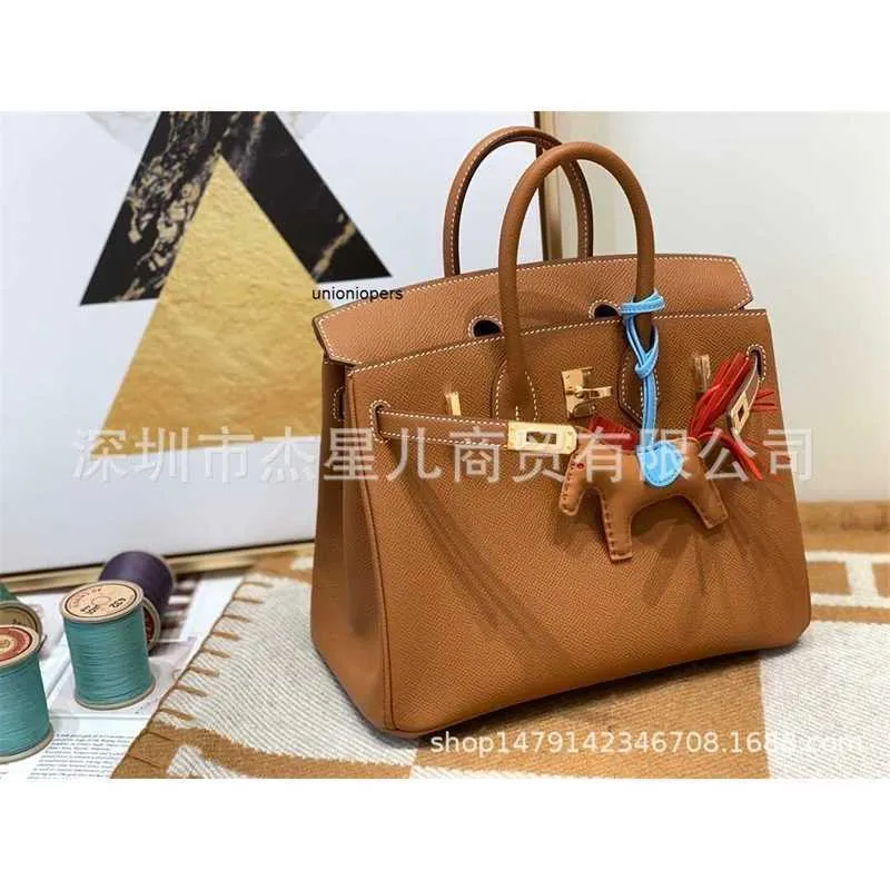 Birkinbag Aabkin Designers Borse Borsebags Zeng Zengchun Cucitura a mano Famiglia fatta a mano Portable Womens BK25BK30EPSOM in pelle 37 marrone dorato Ayw 8l28