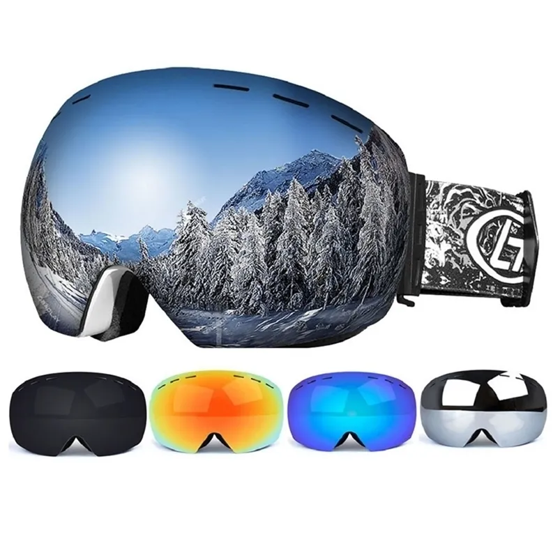 Gogle narciarskie Outdoor Sports podwójna warstwa wiatroodporna maska okulary ing Snow Snowboard Moto okulary rowerowe 221018