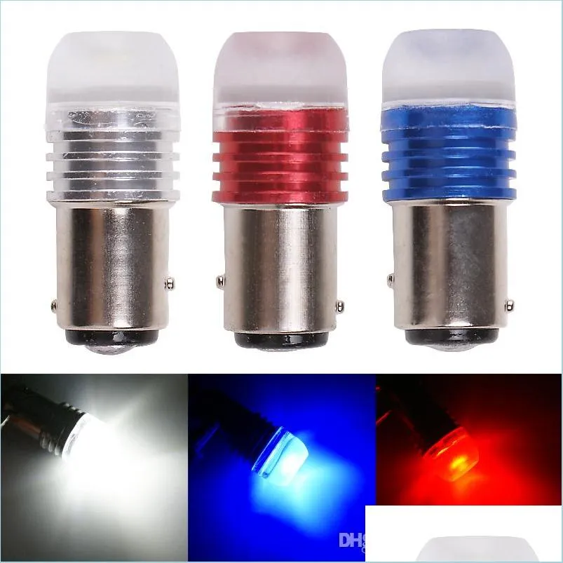 Ampoules de voiture 2pcs Strobe 1157 LED Bay15D P21 / 5W 5630Led Flash Light Stop Blink Lampe BB Rouge Blanc Bleu Queue Stop Drop Livraison 2022 Mobi Dhyv1