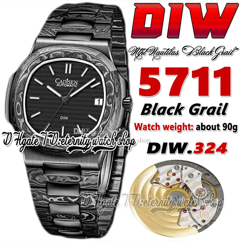 DIW DIWF5711 Black Grail A324 MANS ANTAWATION WATCH NTPT CARBON CORBON