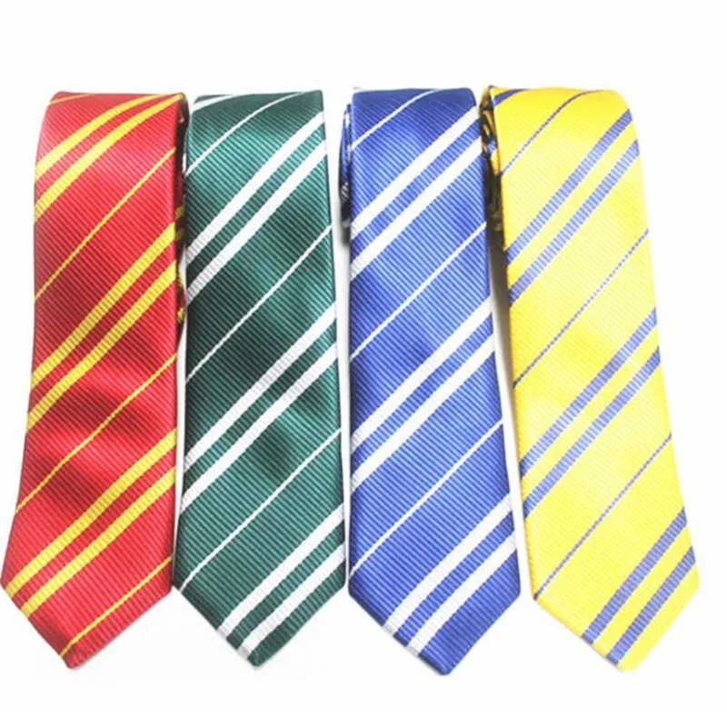 Striped Neck Tie for Mens School Ties Studentsuits Gryffindo Ravenclaw Hufflepuff Slytherin Necktie Fashion Accessory Halloween Gift