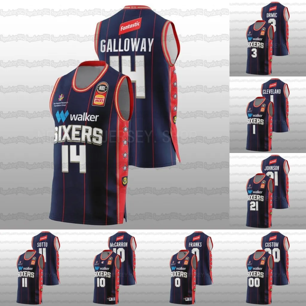 Basketball Jerseys Kyrin Galloway 36ers Home NBL Men Jersey Mitch McCarron Robert Franks Anthony Drmic Daniel Johnson Kai Sotto