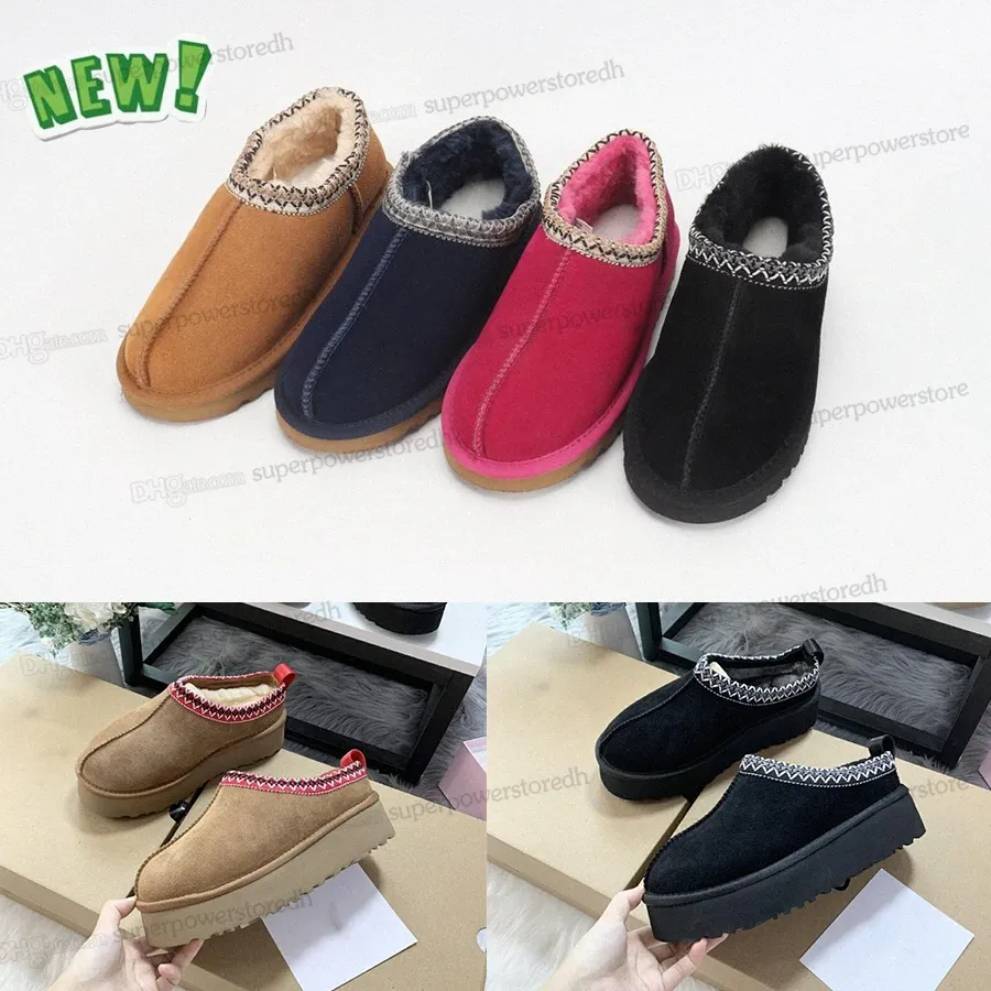 2022 Australia Ankle Snow Boot Women 남자 클래식 브랜드 부츠 Botkle Winter Slippers 검은 Maroon Dark Blue Rose Red Man Tasman Shoes Taille