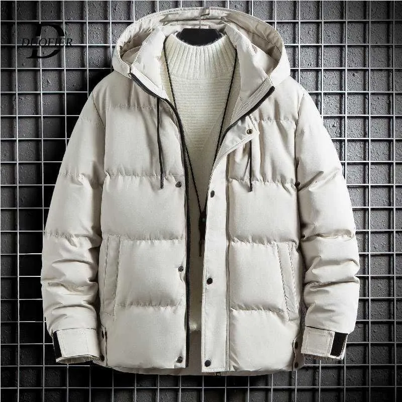 Herren Jacken 2022 Winter Neue Parka Mantel Herren Casual Outdoor Jacken Mit Kapuze Verdicken Warme Männer Mantel Winddichte Jacke Einfarbig oberbekleidung G221013