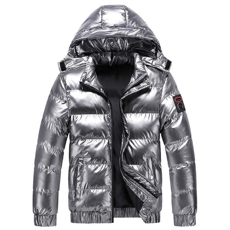 Vestes pour hommes épaissir veste chaude brillant hiver à capuche imperméable détachable chapeau coupe-vent Parkas 2021 thermique Puffer veste manteaux hommes G221013