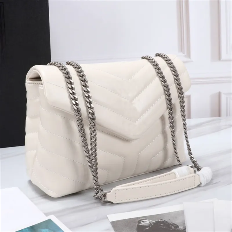 Tasarımcı Loulou Puffer Bags Kadın Deri Çanta Çantası Crossbody Lady Omuz Çantası Luxurys Flip Cover Femal Siyah Altın Gümüş Zincir Para Çantası Z2AR#