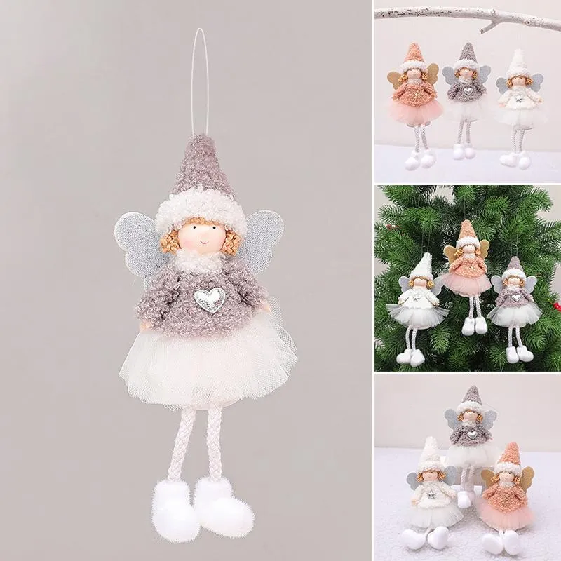 Decorações de Natal Tree pendurada ornamento com pelúcia Princess Butterfly Design fofo mini pendente para decoração de férias grsa889