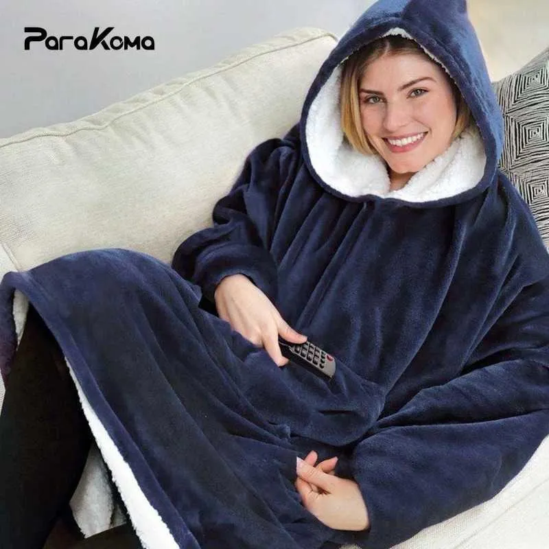 Winter Lazy TV Blanket With Sleeves Hoodie Sweatshirt Fleece Primark Hooded Blanket Pullover For Outdoor Cold And Warmth Adult Clothes T221018 From Bailixi04 32.7 DHgate.Com