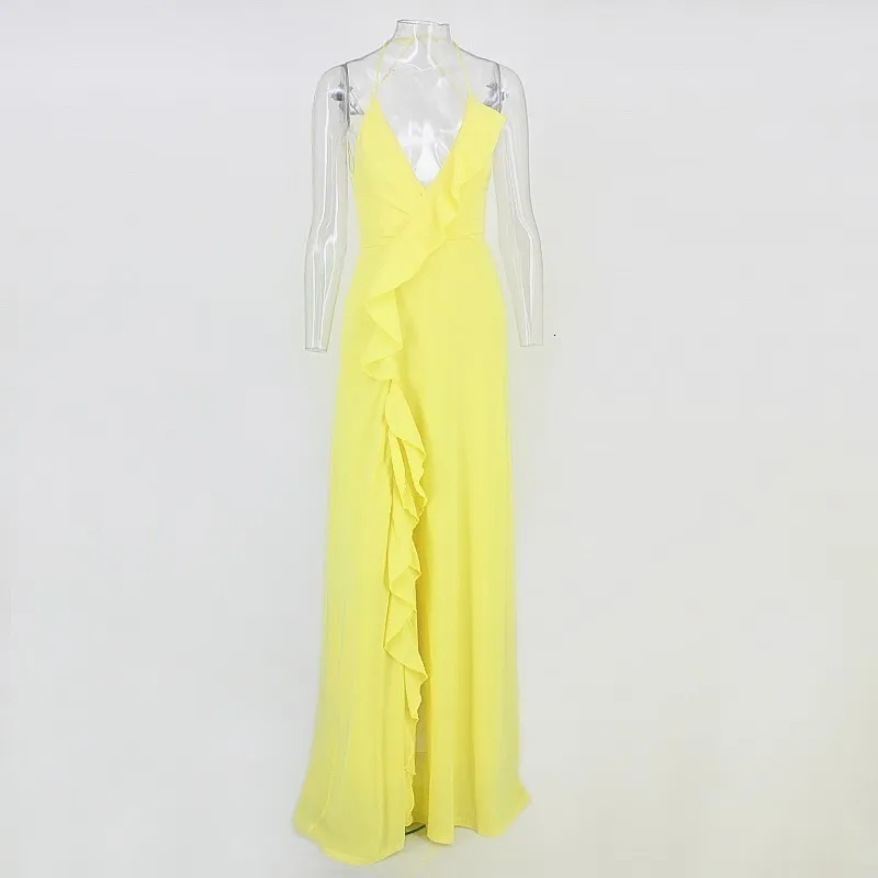 Floral Chiffon Dresses Summer Yellow Maxi Dress,... From Landong03, $18.54  In Bulk | DHgate.Com