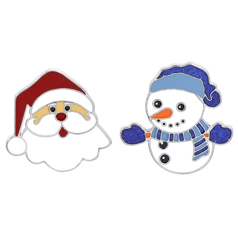 Bonhomme de neige mignon petit drôle émail broches broches pour femmes fille hommes cadeau de noël chemise décor broche broche métal Kawaii Badge