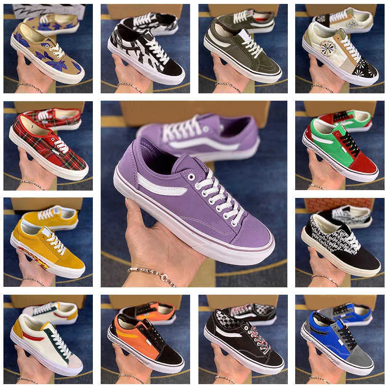 Old Skool Moda Donna Scarpe casual basse Stile moda Classico Tela nera Skateboard Vulcanize Walking Jogging Scarpe da ginnastica sportive