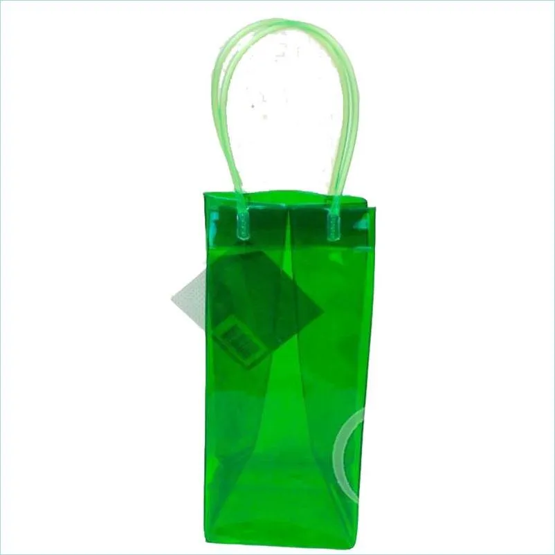 Opbergtassen PVC Handtas Kleding Winkel Tas Zachte lijm Geschenktassen Wijnbier Plastic Kleur Transparante mode firmaTt Drop levering Dhosr