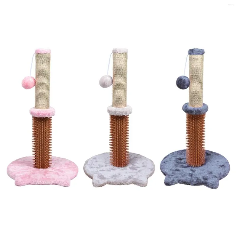 Tiragraffi per giocattoli per gatti con palla penzolante, supporto interattivo in morbido peluche, corda in sisal, albero rampicante per gatti di piccola taglia