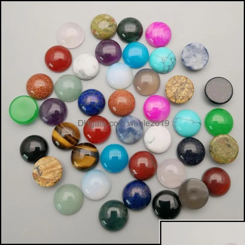 Steen steen 12 mm platte rug kwarts losse ronde cabochons chakra's kralen voor sieraden maken helende kristal groothandel dr. Dhseller20 dh9dj