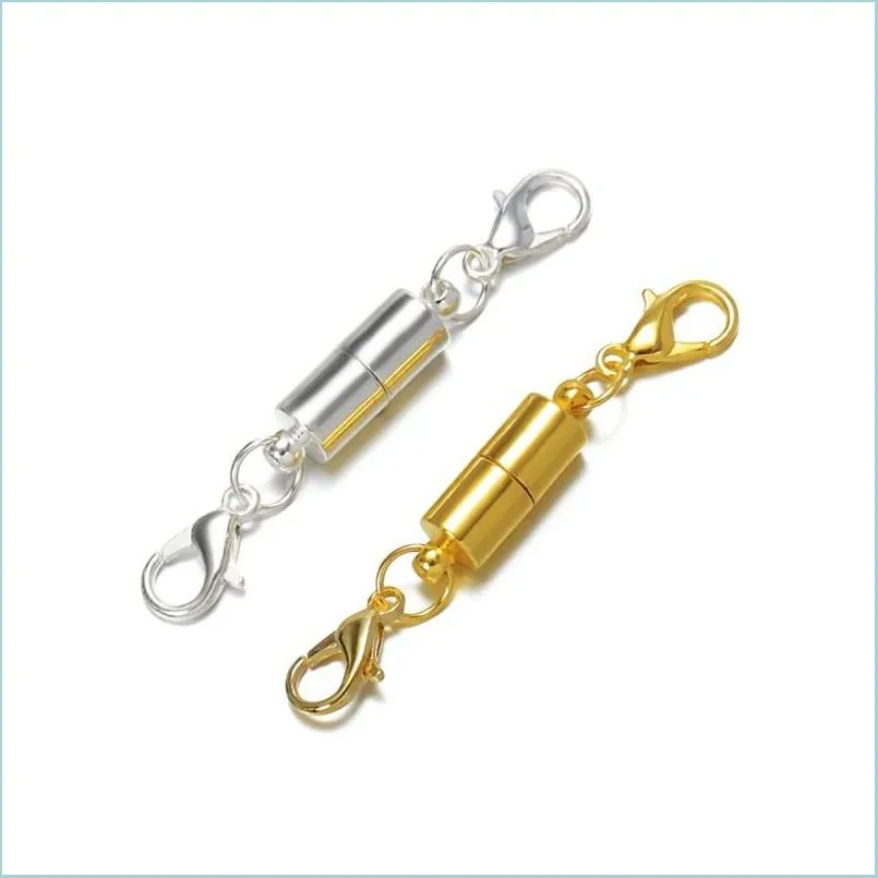 Chiusure Ganci Più nuovo Argento / Placcato oro Magnete magnetico Collana Chiusure Cilindro a forma di gioielli braccialetto Fai da te 319C3 Drop Delivery Dhpum