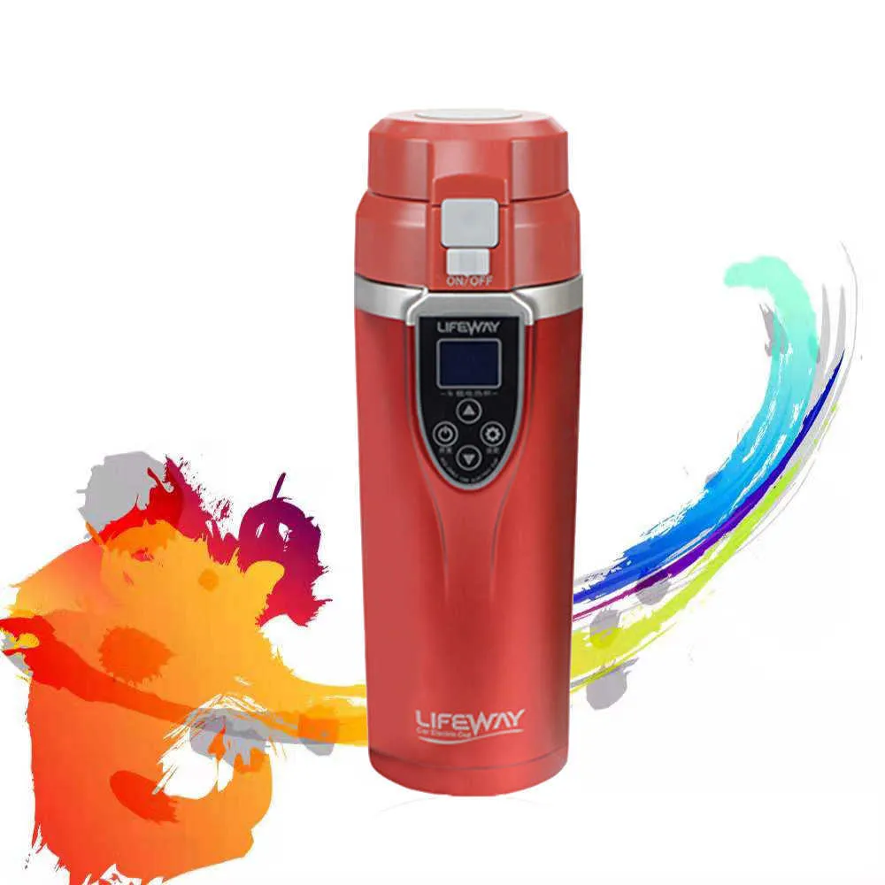 Bouilloire Électrique Voiture 12V 500ml Acier Inoxydable - Tasse Chauffante Café Vert