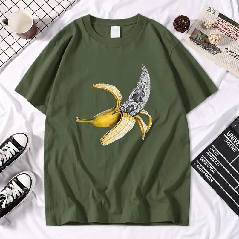 Heren t shirts cartoon bananen print t-shirt man creatief comfortabel t-shirt zomer vintage oversized tee simplicity crewneck heren t-shirts