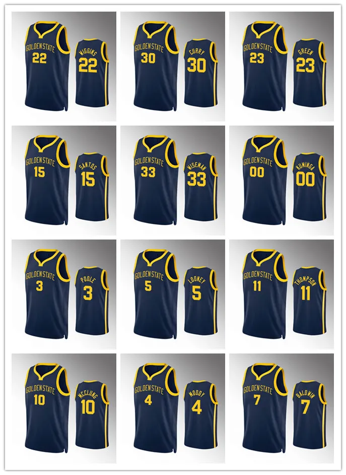 Basketbal jersey Stephen Curry #30 James Wiseman #33 Andrew Wiggins Klay Poole 2022-23 Men Statement Swingman