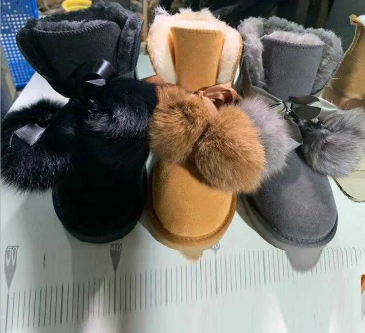 Hot Sell New Classic Design Girl Women Aus Plush Sheepskin Snow Boots Korta Snow Boots Fur Inted Håll varma stövlar