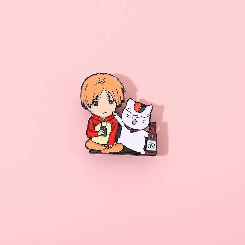 Spille anime Amico Account Distintivo in metallo Accessori spilla Sciarpa di seta Bottone Gatto Xia Mu Guizhi Cartone animato