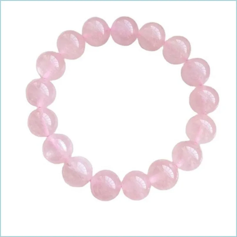 Braccialetti con perline fatti a mano in pietra di cristallo rosa naturale con perline per le donne Ragazza fascino Yoga Party Club Gioielli di moda Drop Deliver Dh9Dn