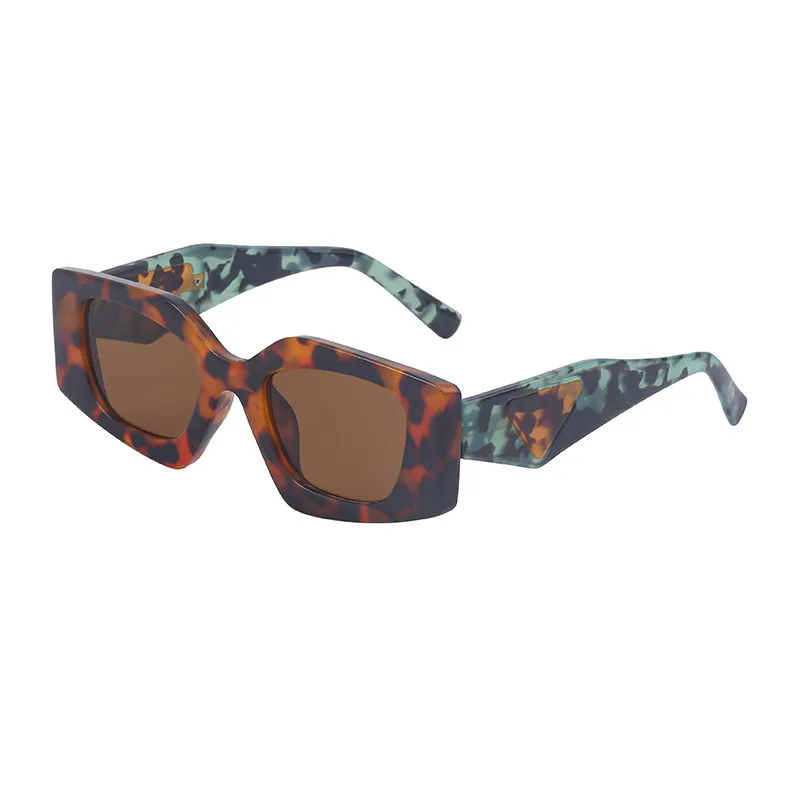 Nouveau Pra Symbole lunettes de soleil femmes forme irrégulière design rectangulaire surdimensionné carré temples fabriqués en 3D embelli personnalité triangulaire lunettes pour femmes