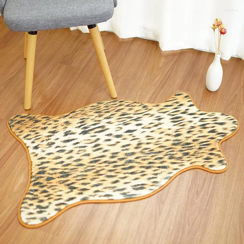 Mattor zebra/ko tryckt 3D mattor mattor djurskinn naturliga form dekoration mattor kl￤der