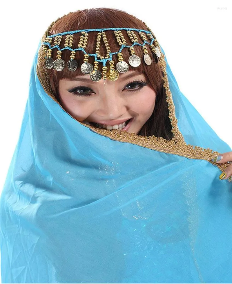 Stage Wear 2022 Chiffon Belly Dance Face Veil Dancing Head Scarf Shawl Kiefkoppige kostuums en drop